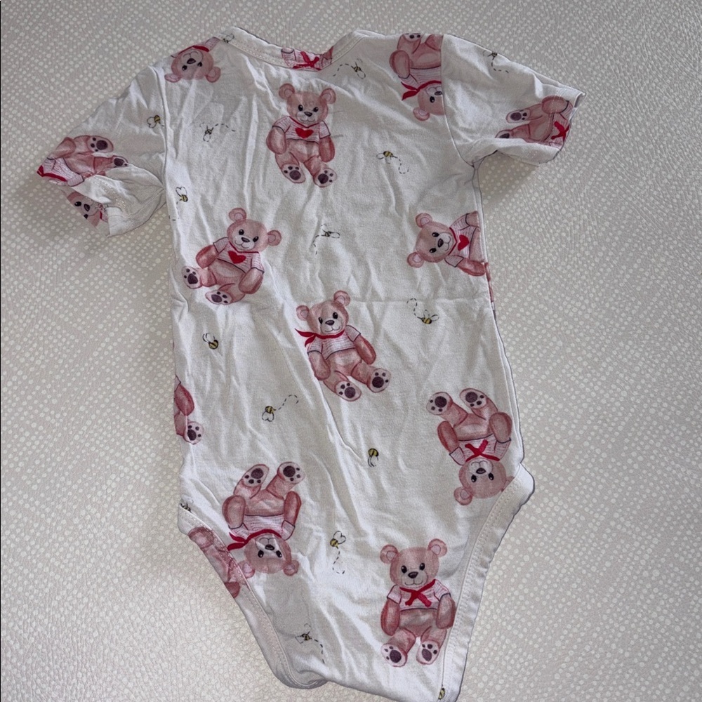 Posh Peanut Teddy Bear Print Kids One Piece 6-12M - Picture 4 of 4